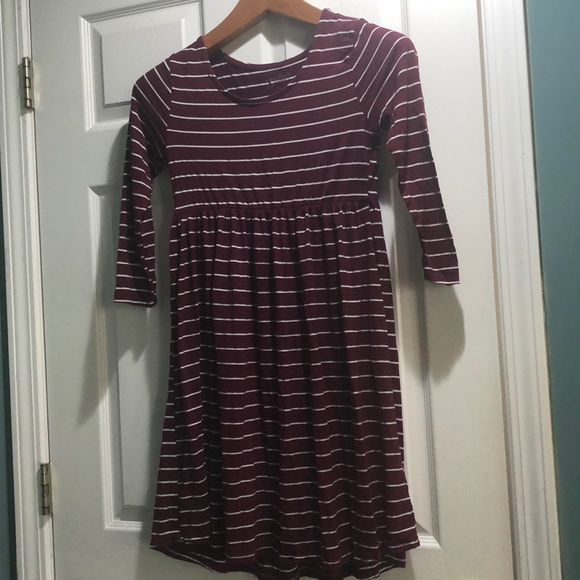 Maroon and white striped dress - Picture 1 of 3